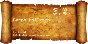 Barna Márton névjegykártya