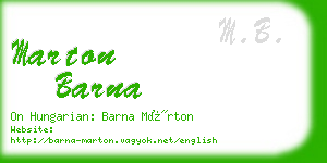 marton barna business card